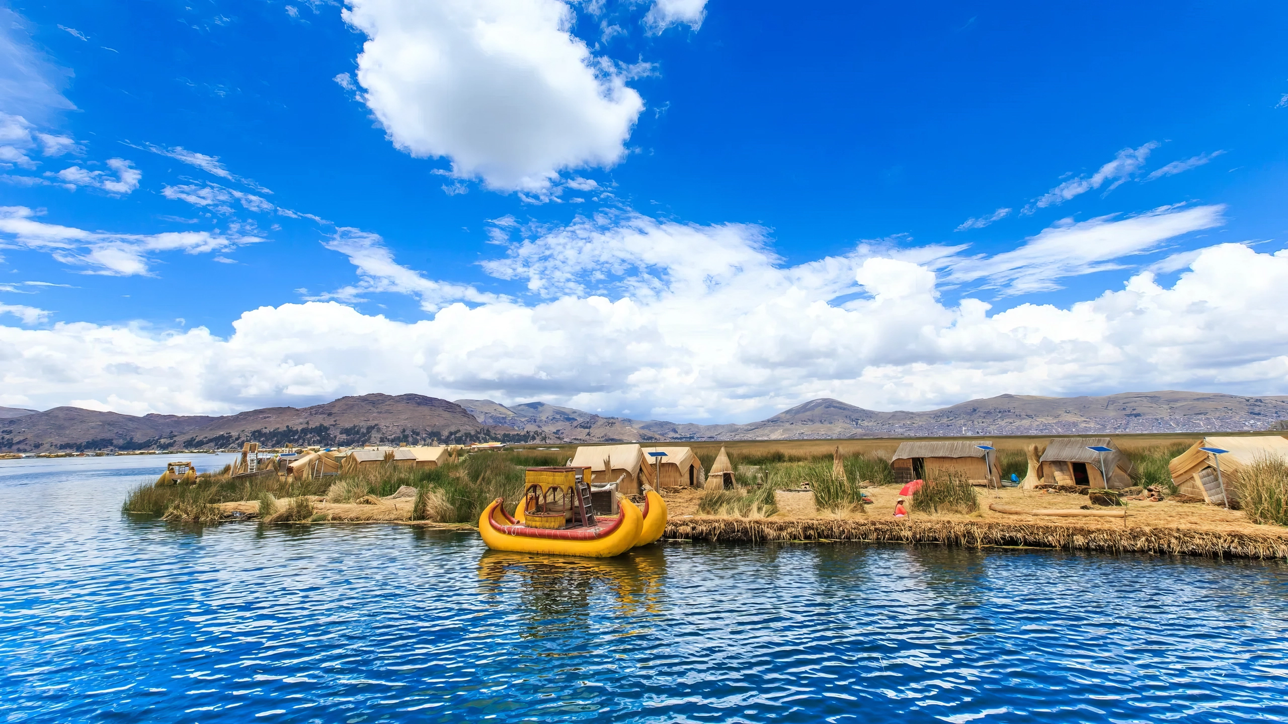 Lake Titicaca is located in the Andean Plateau, in the Central Andes at an average altitude of 3812 m, in an area shared by Peru and Bolivia. It is distinguished by its large dimensions: an approximate area of 8,490 km2 and a depth of 280 meters. 
                                                                                                                                                                                                                                                                                                                                                                                                                                                         Since time immemorial, this huge portion of water has had a mystical impact on Pune society, as Lake Titicaca is the protagonist of two of the most proliferated legends in this southern Peruvian region. What is said about this lake? Well, that's where the world originated. Nothing less. And also, that emerged from the depths of Lake Titicaca the two founders of the Inca Empire.
Beyond the magical stories that passed from generation to generation, Lake Titicaca is today a tourist attraction for a multitude of reasons, beyond the traditions spoken by the puneños ancestors.